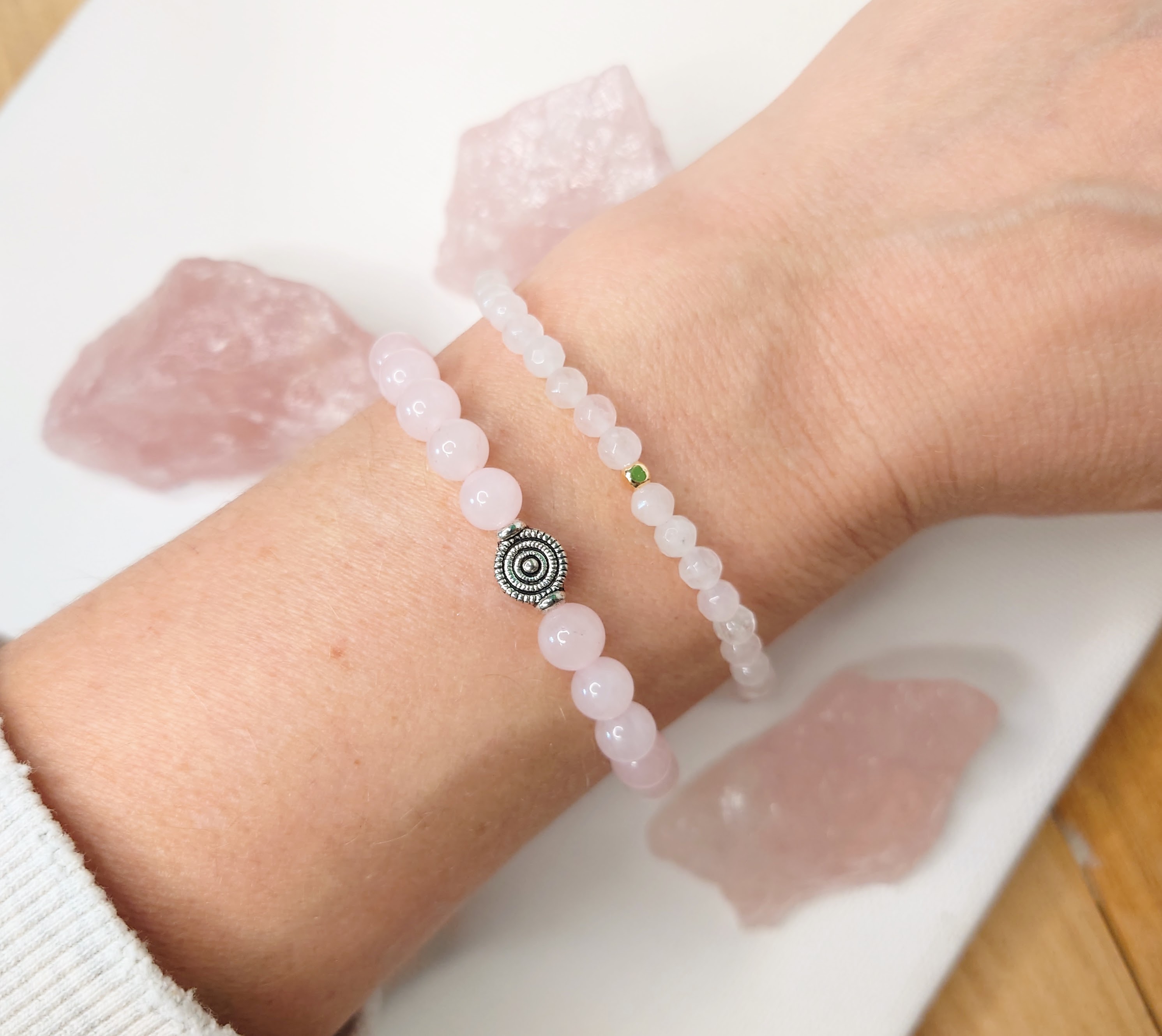 Rosenquarz Armband – Bild 7