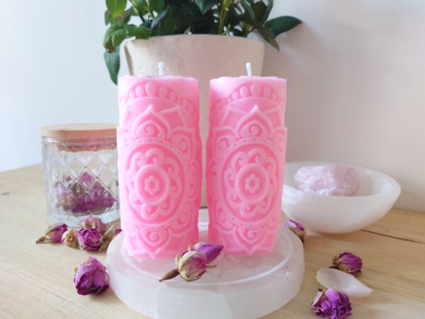 Seelenlicht Kerze Pink – Bild 3