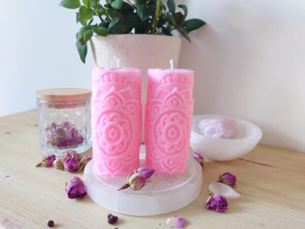 Seelenlicht Kerze Pink – Bild 2