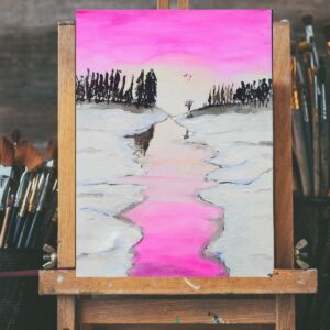 "Winterlandschaft" Malerei zum Entspannen im Atelier