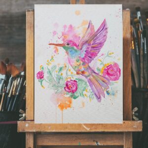 "Bunter Vogel" Malerei zum Entspannen im Atelier