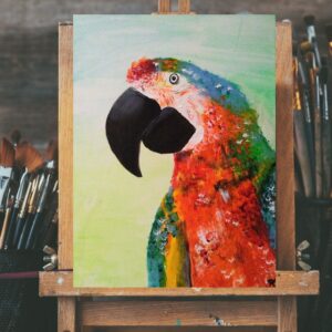 "Bunter Papagei" Malerei zum Entspannen im Atelier